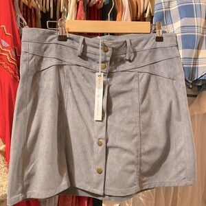 She and sky suede skirt buttons at the front